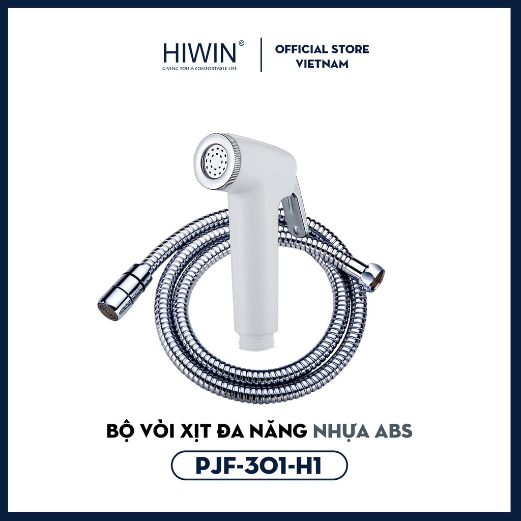 Vòi xịt vệ sinh đa năng nhựa ABS trắng sứ cao cấp Hiwin PJF-301WW