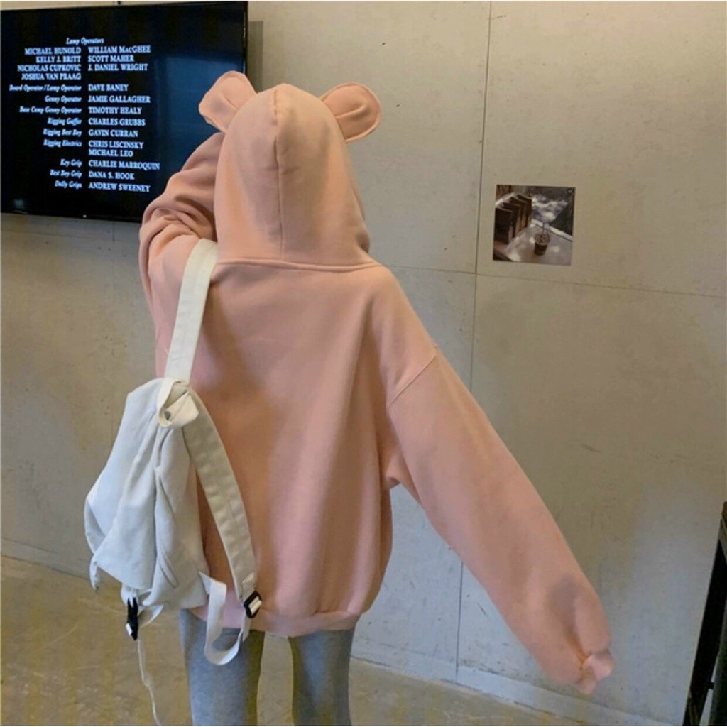 Áo Hoodie Không Xù lông Dành Cho Nam Cho Nữ Cho Cặp Đôi Có Mũ Chất Nỉ Form rộng tai thỏ Unisex XUKA SHOP