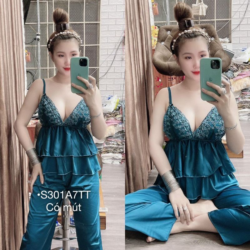 SET NGỦ 2 DÂY REN NGỰC QUẦN NƠ DÀI | BigBuy360 - bigbuy360.vn