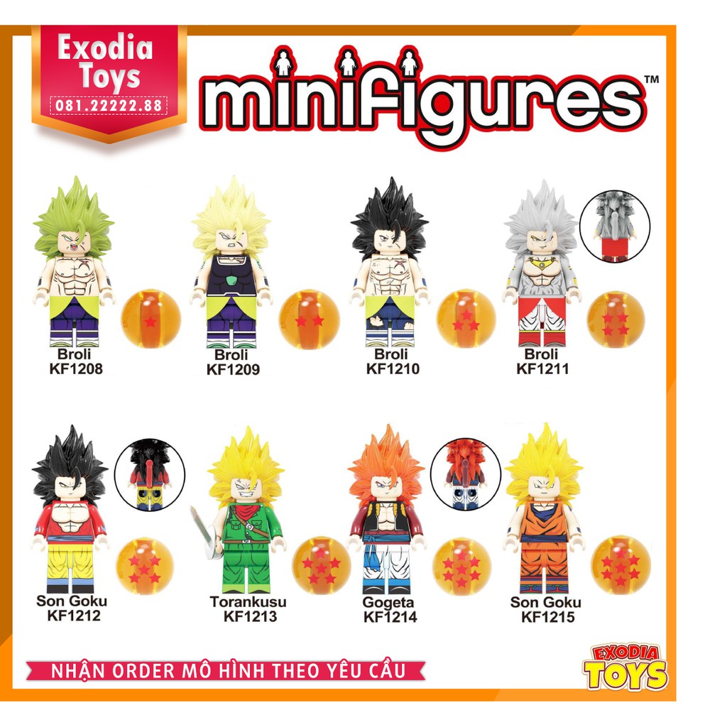 Xếp hình minifigure nhân vật Dragon Ball : Bảy viên ngọc rồng - Đồ Chơi Lắp Ghép Sáng Tạo - KF6098