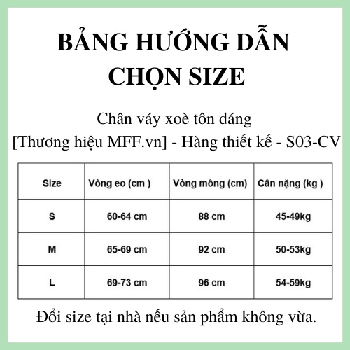 Chân váy xoè trắng tôn dáng [Thương hiệu MFF.vn] - Hàng thiết kế - S03-CV