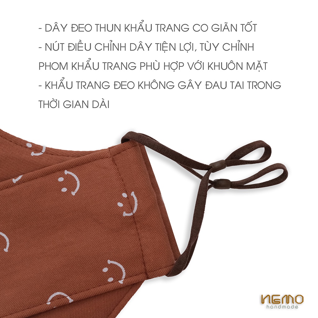 Khẩu Trang Vải 4D Nemo Handmade Vải Oxford dày dặn, Có Đủ Size Cho Người Lớn Và Em Bé - KTMC