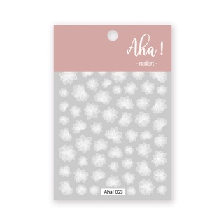 Sticker 3D Hoa Trắng - Hình Dán Móng Aha! 023