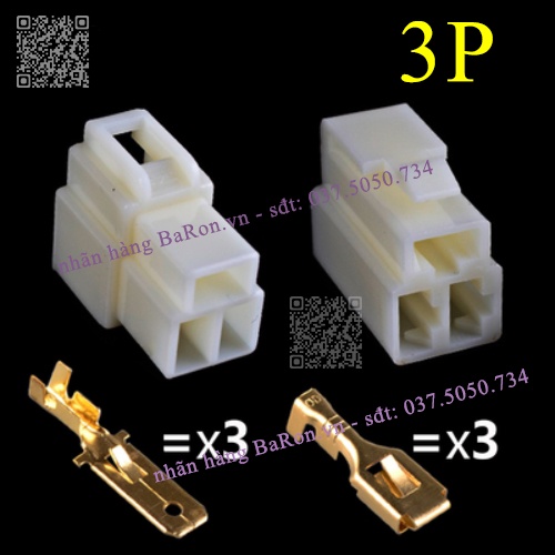 Bộ giắc nối nguồn điện 1P đến 8P cos 6.3 dùng cho xe máy - ô tô - máy công cụ