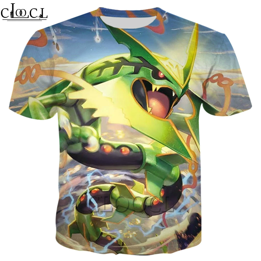 Áo thun nam cổ tròn in hình 3D Anime Pokémon Rayquaza