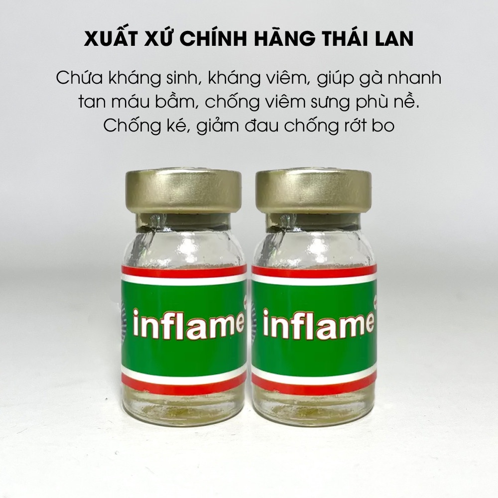 Sản phẩm làm lành tang gà đá Inflame, chai 5ml, nhập khẩu chính hãng Thái Lan