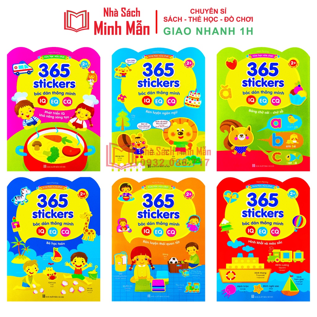 Sách - Combo Bóc Dán Thông Minh 365  - Giúp Bé Phát Triển IQ, EQ, CQ