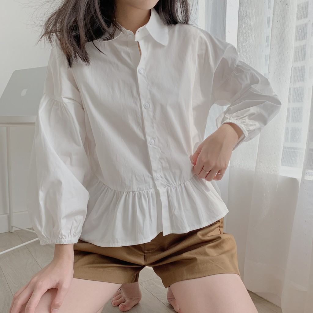 [Mã WASKT304 giảm 15% tối đa 30K đơn 99K] áo sơ mi cổ sen TKA252 1994closet | BigBuy360 - bigbuy360.vn