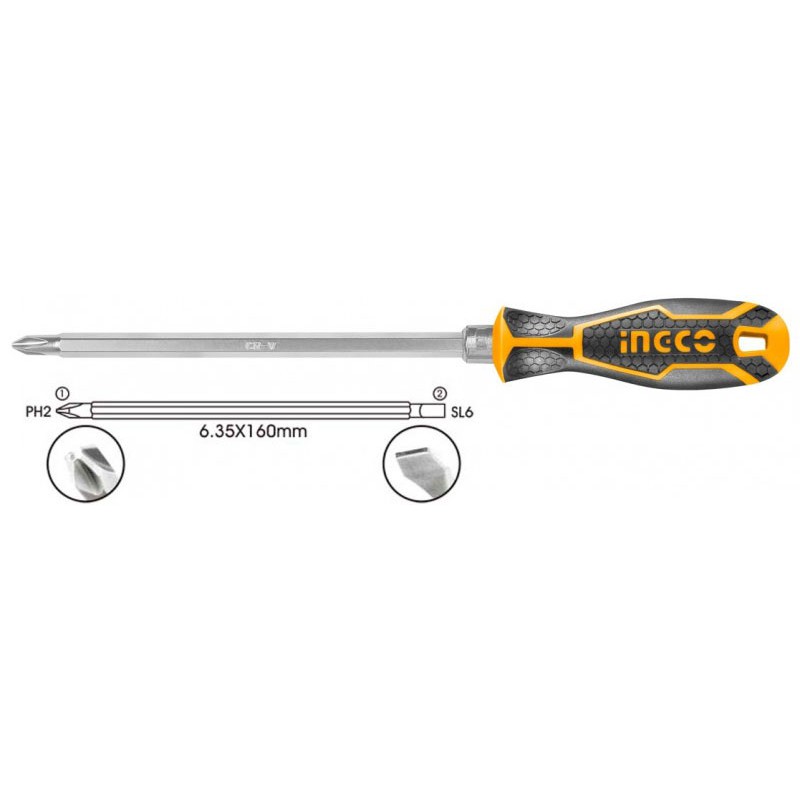 Tuốc nơ vít (tô vít) 2 đầu INGCO AKISD0201
