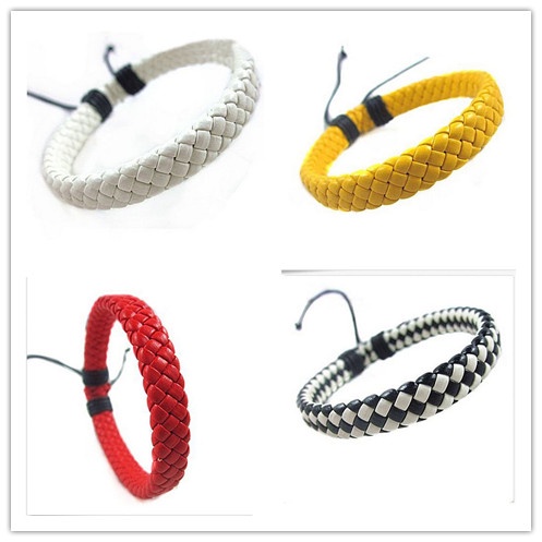 Vòng Tay Da Nhiều Màu Sắc Đơn Giản Thời Trang