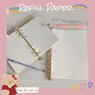 GIẤY REFILL CHO SỔ CÒNG/BINDER A5&A6 (ô ly vuông grid, kẻ ngang line, chấm dot)