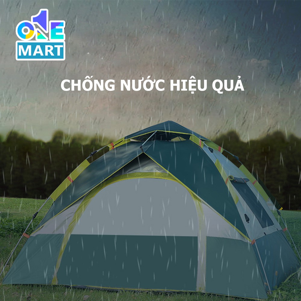 [Dày Dặn 2 lớp] Lều cắm trại tự bung chống tia tử ngoại không ngại mưa nắng 1 cửa chính 3 cửa sổ thông thoáng