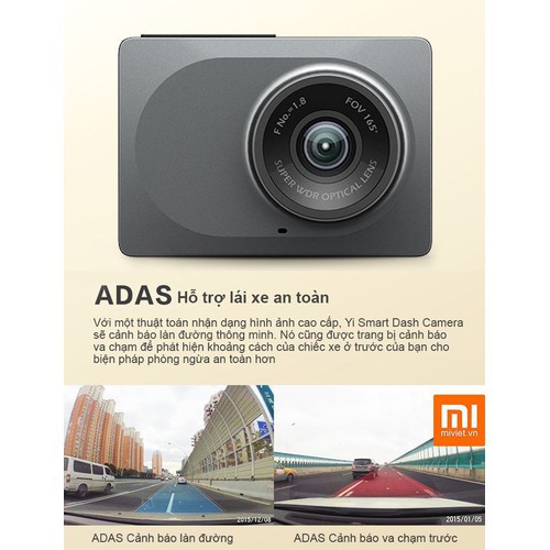 Yi Xiaomi 2k Camera hành trình ô tô xe hơi - Hàng Chính Hãng BH 12 tháng