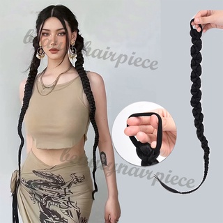  Đuôi Tóc Giả Thắt Bím Bằng Sợi Tổng Hợp Kèm Dây Cao Su Dài Dùng Tập Boxing 