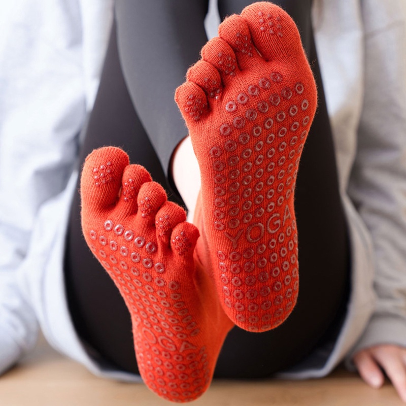 Xiangbao Vớ Tập Yoga 5 Ngón Chống Trượt Màu Trơn Dành Cho Nam Và Nữ