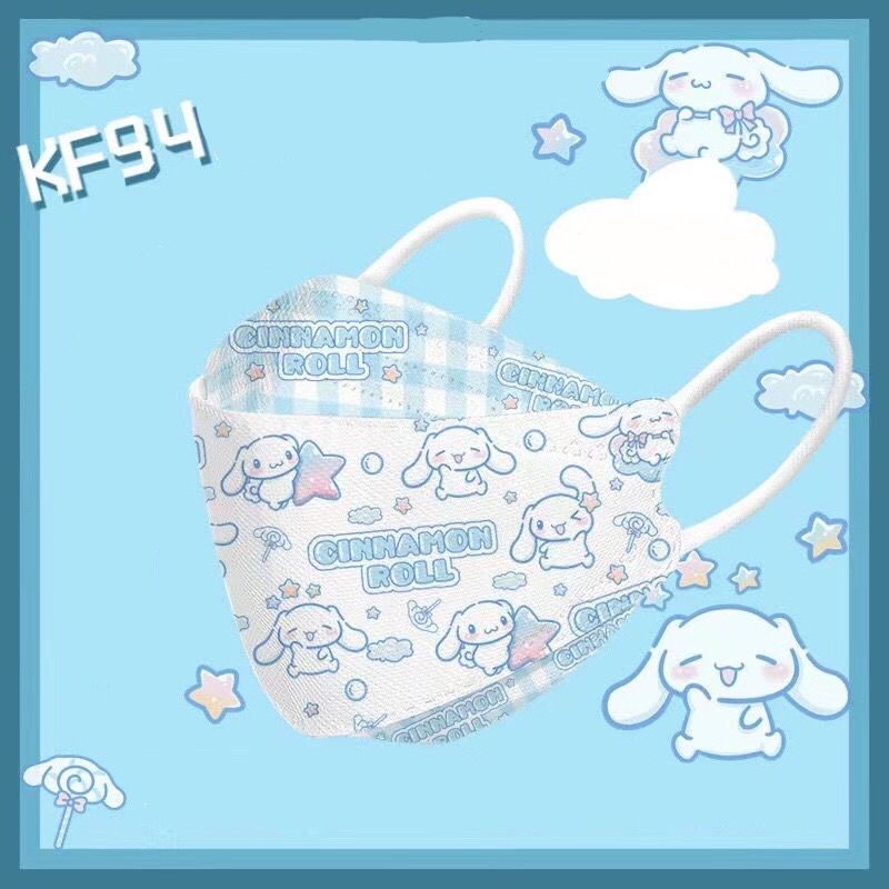 Khẩu trang KF94 họa tiết hình Kuromi Linabell Cinnamoroll Melody siêu dễ thương
