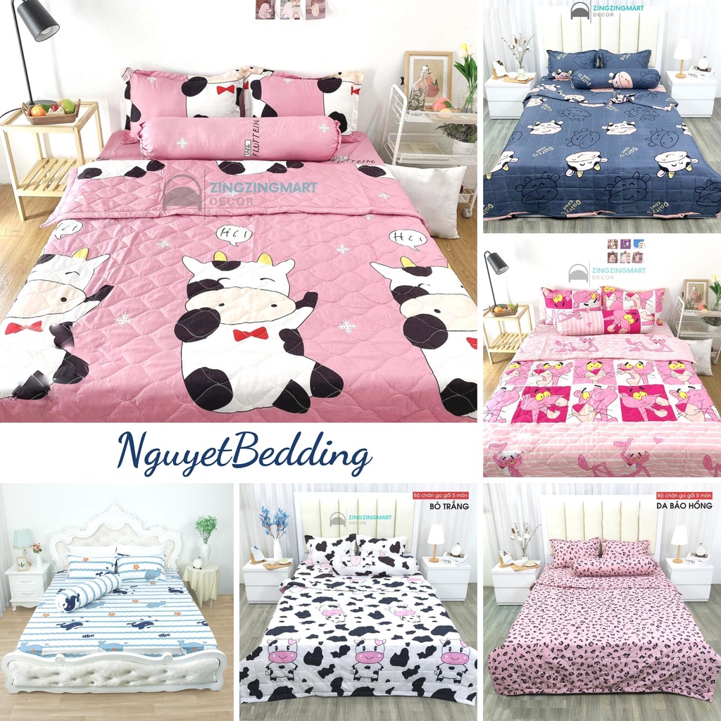 Chăn hè Cotton Poly - Mềm hè trần bông 2 mặt - Chất vải mềm mịn mát - Kích thước 1M8x2M - Ga gối NguyetBedding
