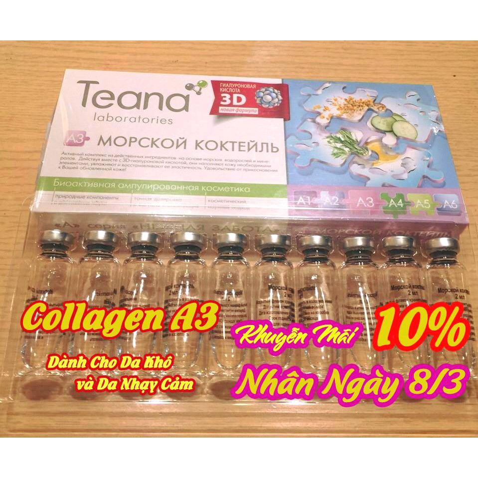 SERUM TEANA D3 SEA COLLAGEN Bù thiếu hụt collagen, tái tạo cấu trúc da