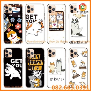 Ốp lưng kính chống bể in hình đẹp iphone 11 11 pro 11 pro max chó shinba
