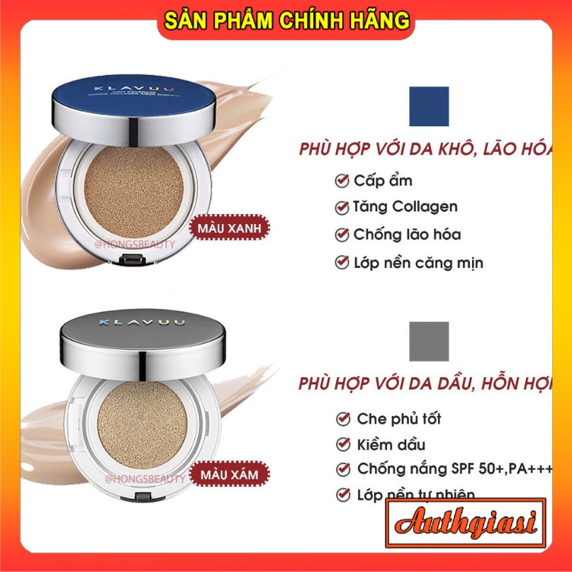 Phấn nước Cushion KLAVUU Hàn Quốc cao cấp Urban Aqua chiết xuất Ngọc Trai nhất định phải thử