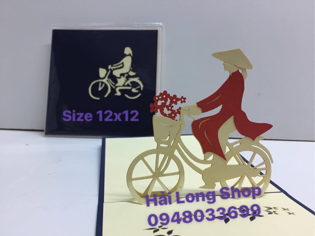 Cô gái đi xe  Đạp - Girl - Thiệp 3D ( VN ) | BigBuy360 - bigbuy360.vn