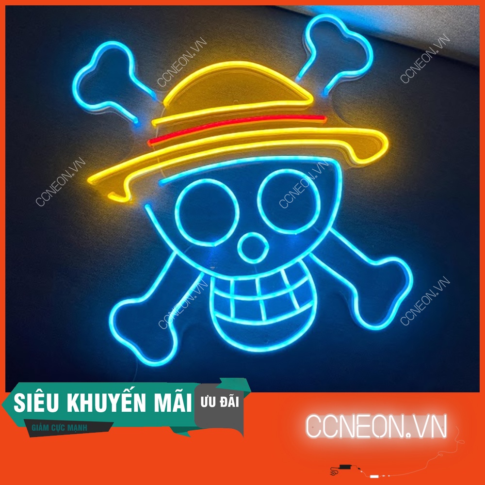 Đèn Led Neon Trang Trí Logo ONE PIECE - ANIME NEON SIGN kích thước 40x40 cm