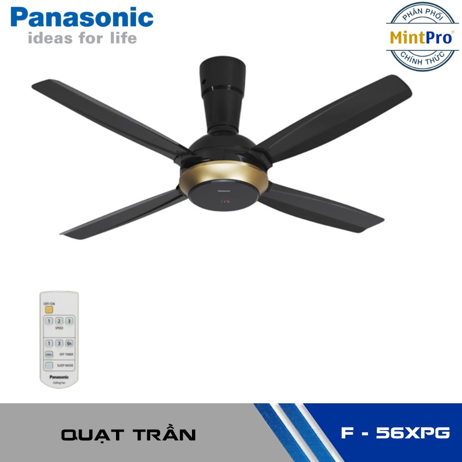 Quạt trần 4 cánh Panasonic F-56XPG có điều khiển (Đen) - TC MART