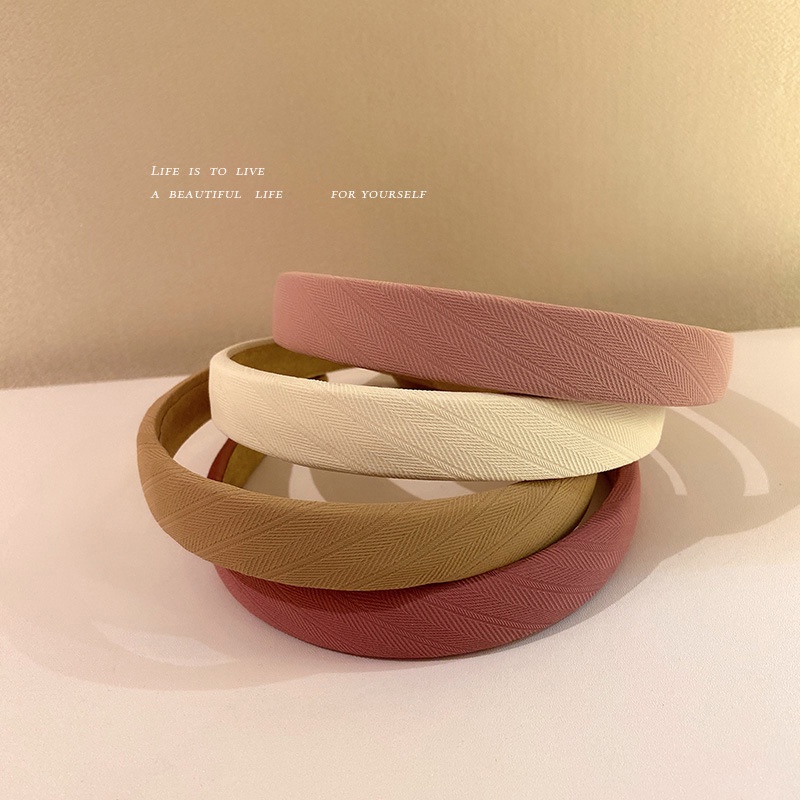 Băng Đô Cài Tóc Bằng Vải Flannel Mềm Mại Nhiều Màu Sắc Phong Cách Hàn Quốc