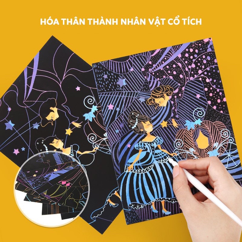 TRANH CÀO NGHỆ THUẬT ĐỘC ĐÁO Scratch art card - Chính hãng Mideer