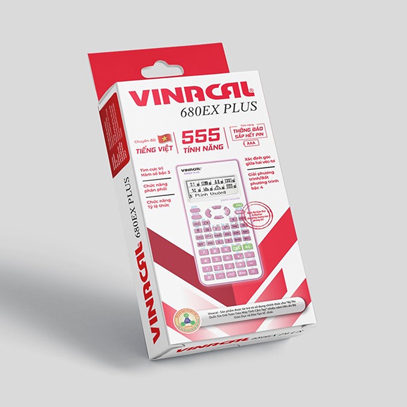 Máy Tính Vinacal 680EX Plus - Màu Hồng - Vinacal