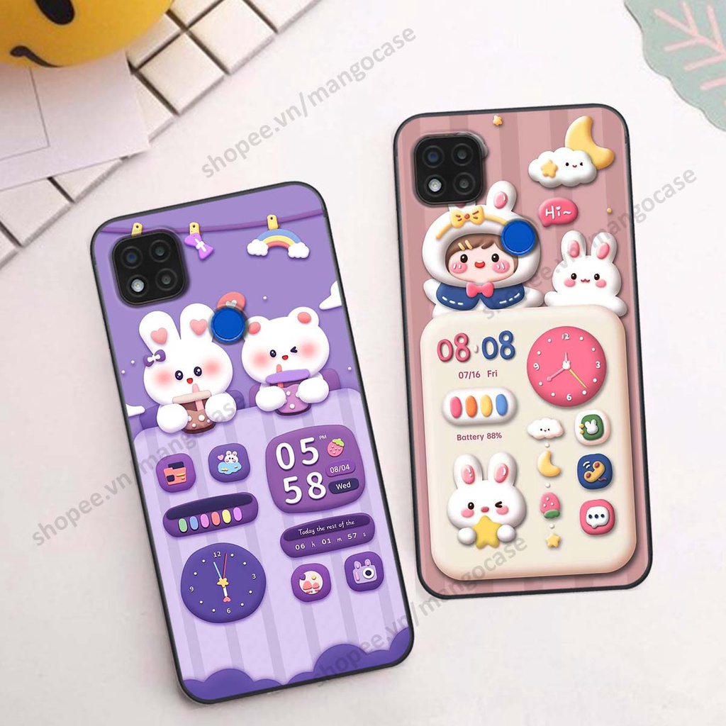 Ốp lưng Xiaomi Redmi 9C hình gấu, thỏ, đồng hồ cute dễ thương