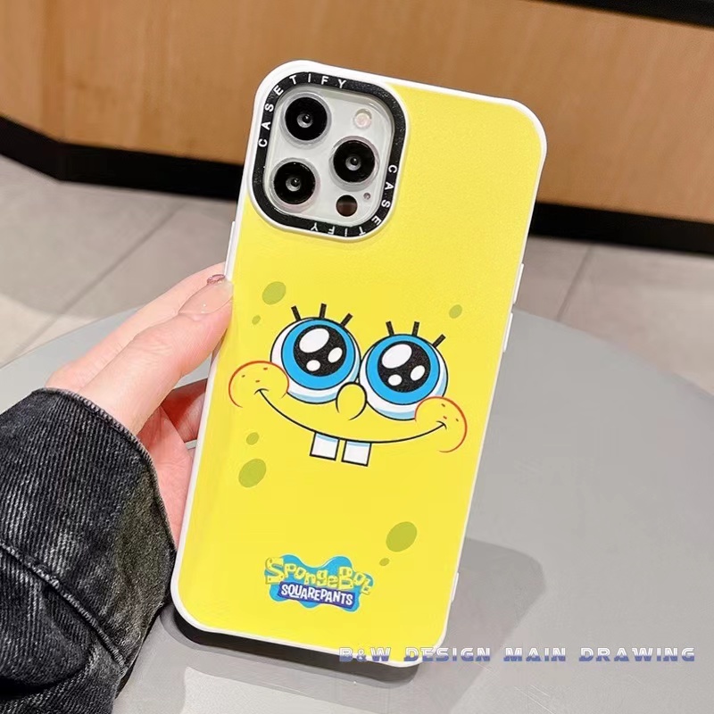 Ốp Điện Thoại Silicon Chống Sốc In Hình SpongeBob Dễ Thương Cho iPhone 13 12 11 Pro MAX XR IX XS MAX 7 8 Plus