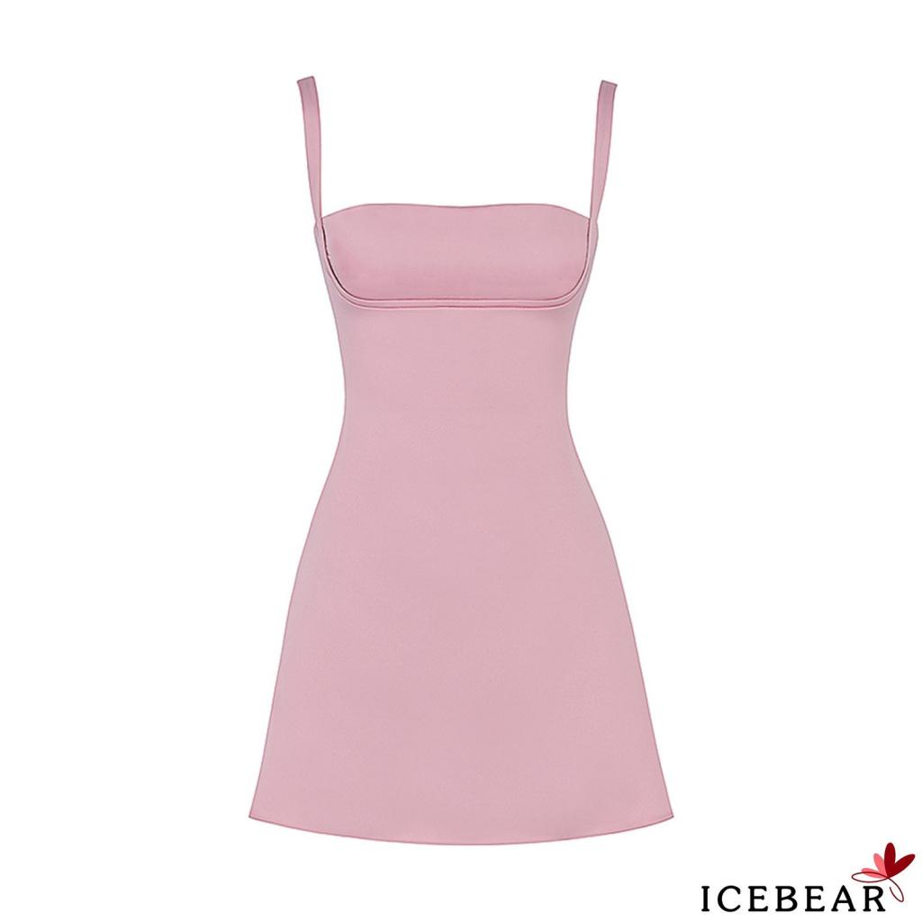 Đầm Chữ A Không Tay Lưng Cao Màu Trơn Thời Trang Mùa Hè Cho Nữ