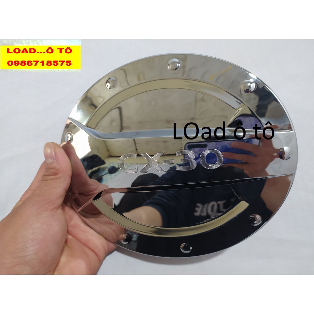Ốp Nắp Bình Xăng Xe Mazda CX30 2021-2022 Hàng Inox 304 Sáng Bóng Cao Cấp