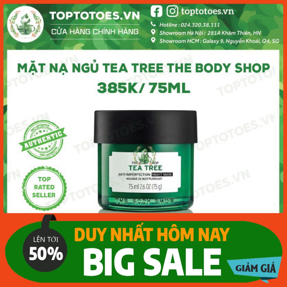 SALE SẬP SÀN Mặt nạ ngủ The Body Shop Tea Tree Anti-imperfection Night Mask ngừa và giảm mụn, thanh lọc da, kiềm dầu SAL