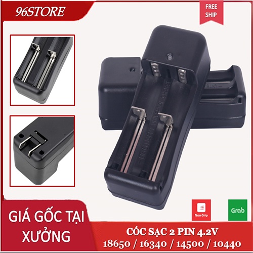 [Mã LIFE1404ALL50K giảm 10% đơn 200K] Đế Sạc 2 Pin Sử Dụng Cho Pin 3.7v 4.2v Sạc Cho Các Loại Đèn Pin Tiện Lợi