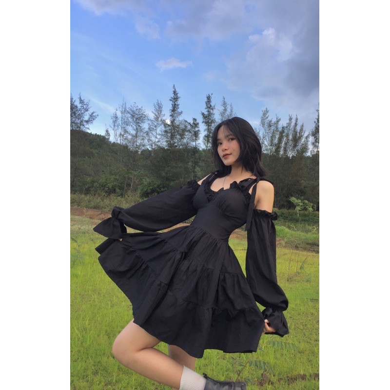 Đầm babydoll trễ vai ulzang 💓FREESHIP💓 tuyết trắng công chúa mặc sinh nhật, kỷ yếu, dự tiệc