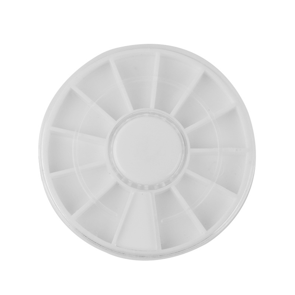 Hộp Đựng Phụ Kiện Trang Trí Móng Nghệ Thuật 12 Ngăn Hình Tròn Rỗng Ốp