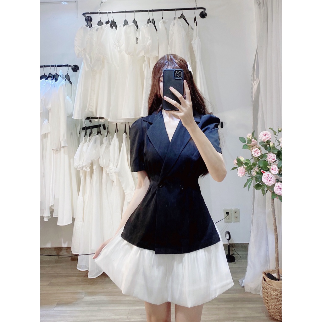 Sét Áo Vest + Chân Váy Xếp Ly Xòe - D0233