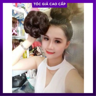 Hình thật tóc búi hoa dây rút