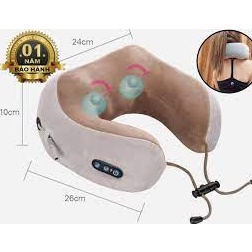 Gối Massage Vòng Cổ Chữ U 360 Đa Năng - Hỗ Trợ Mát Xa Vùng Cổ Vai Gáy - BH 12 Tháng