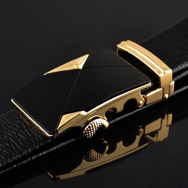 Thắt lưng nam mặt tam giác khóa kim loại mạ crom cao cấp - DLT3