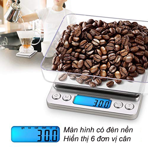 Cân Điện Tử Mini Có Thể Sạc Được Loại 3KG/0.1G, Loại 1KG/0.1G ,Loại 500G/0.01G