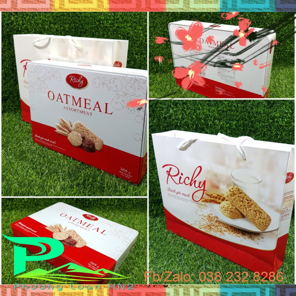 Bánh yến mạch Oatmeal sữa hộp thiếc 368g