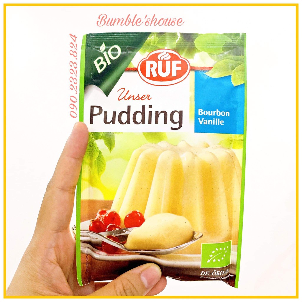 Bột pudding/gelatin hữu cơ cho bé Ruf 40g, hương vani