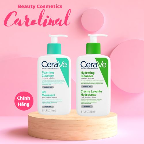 Sữa rửa mặt cerave 236ml siêu kiềm dầu, siêu cấp ẩm cho mọi loại da, nhất là da nhạy cảm