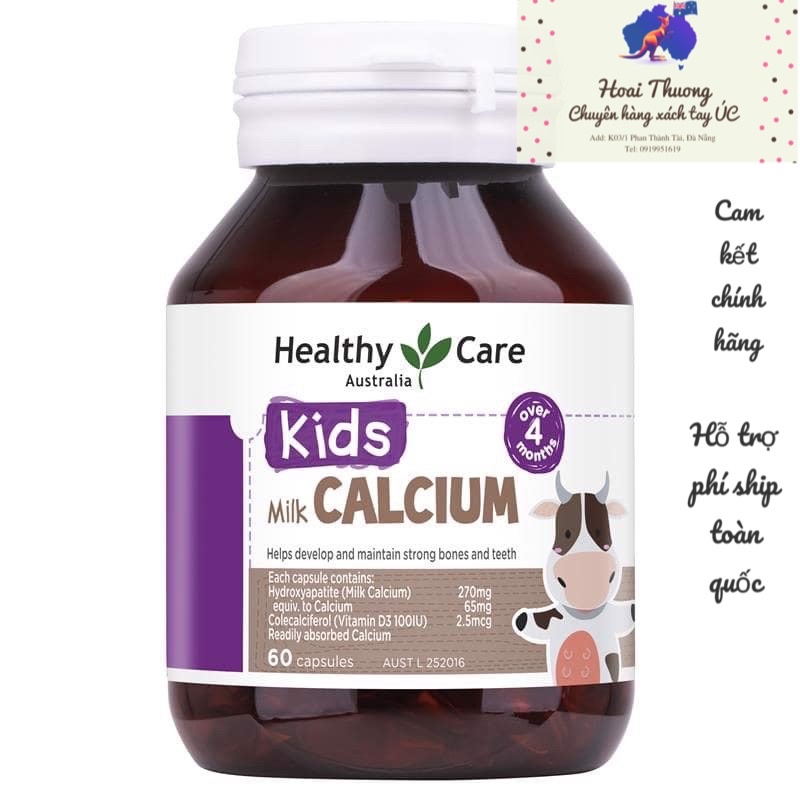 Milk canxi cho trẻ kids Milk Calcium Health Care loại 60 viên ( đủ bill )