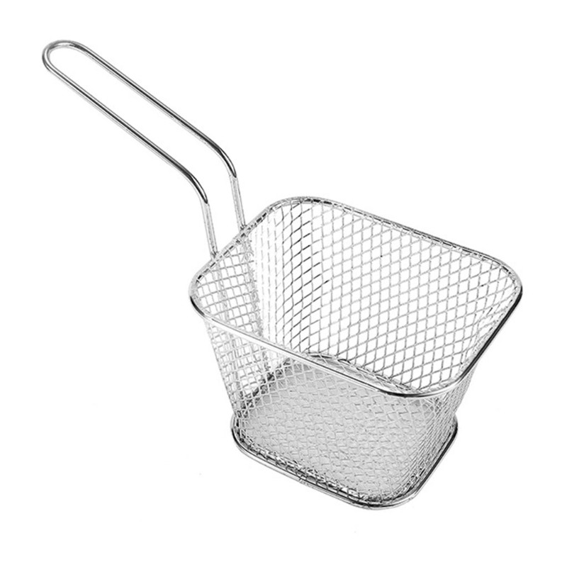 Rổ Inox Hình Chữ Nhật Chiên Khoai Tây Chiên Chuyên Nghiệp