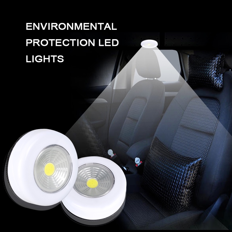 Đèn LED COB Hình Tròn Dán Tường/Tủ Chén/Tủ Quần Áo Không Dây Tự Dính