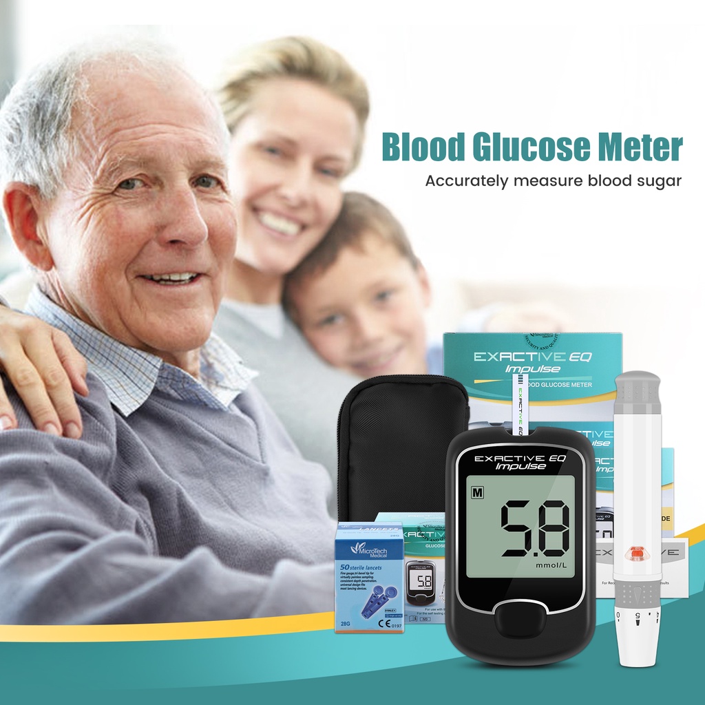 Bộ máy đo đường huyết Salorie màn hình hiển thị Diabetic có 50 kim và 50 que thử tiện lợi (có bán lẻ)